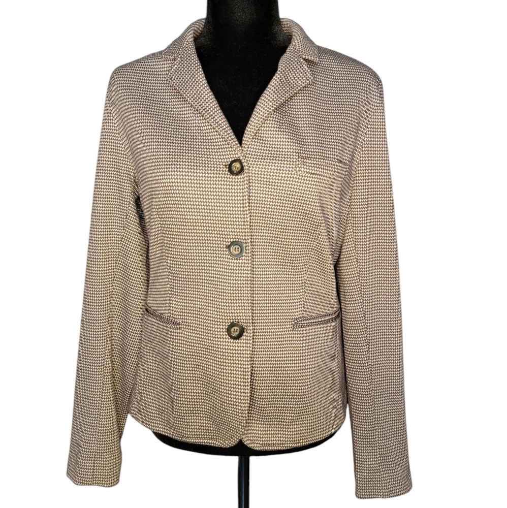 Jones New York Stretch Women's Beige Blazer Jacket Size Medium